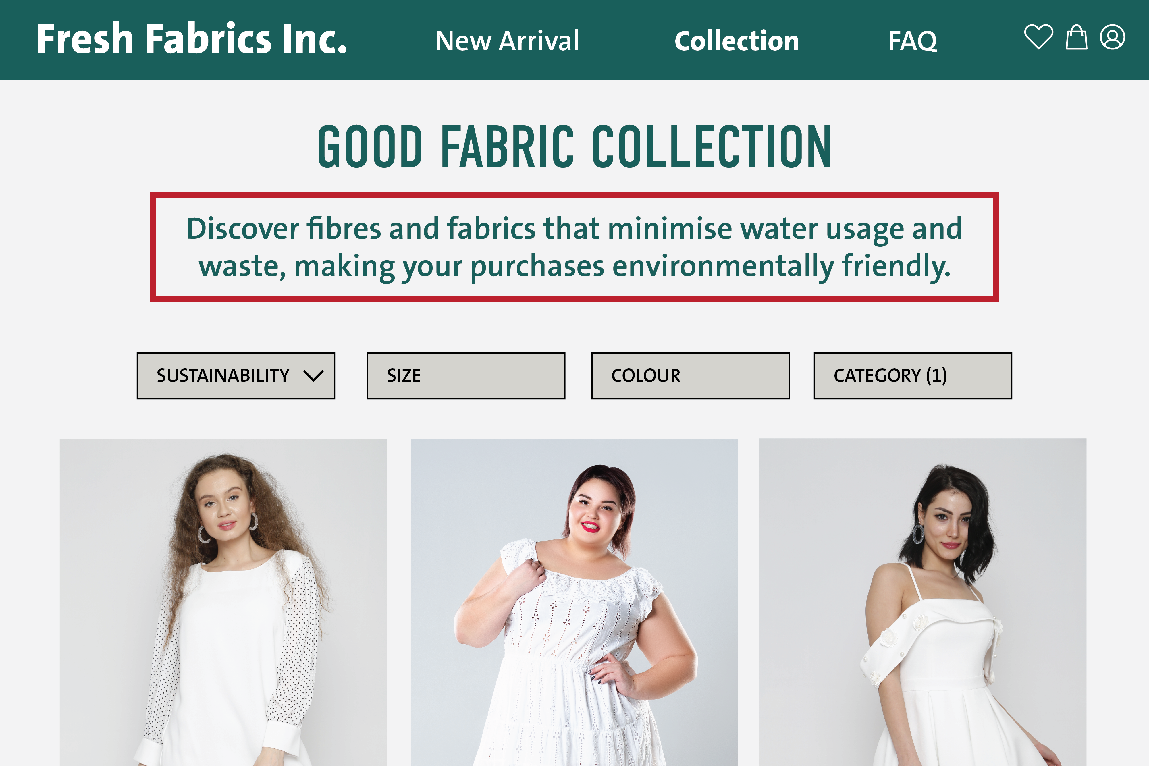 This webpage for the Good Fabric Collection invites you to 'discover fibres and fabrics that minimise water usage and waste, making your purchases environmentally friendly'.